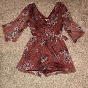 Rust Colored Floral Romper